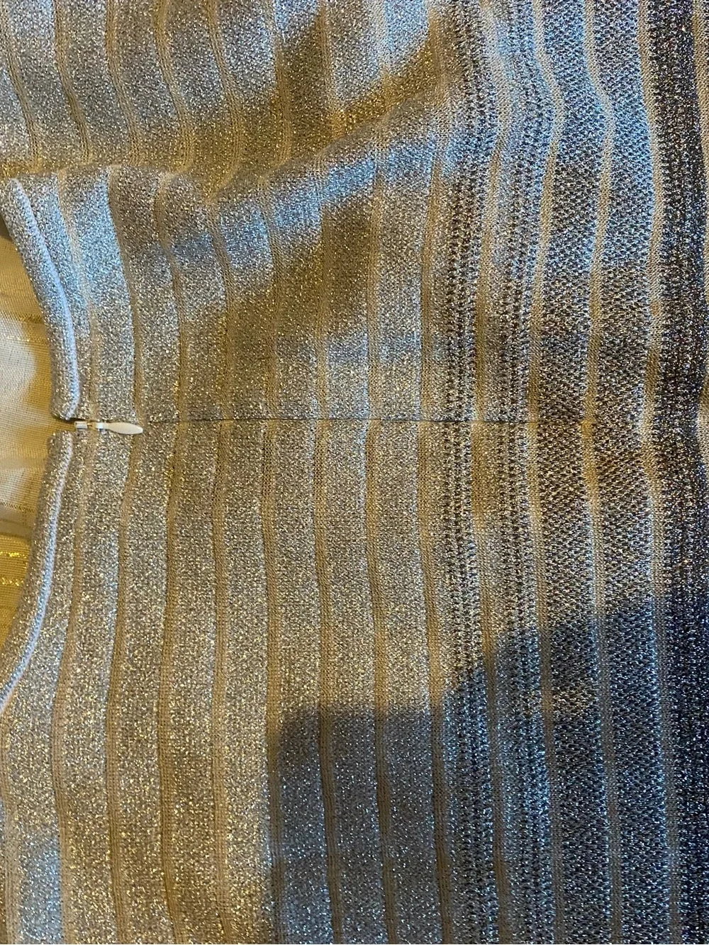 St. John Gradient Stripe V‑Neck Sweater - silver